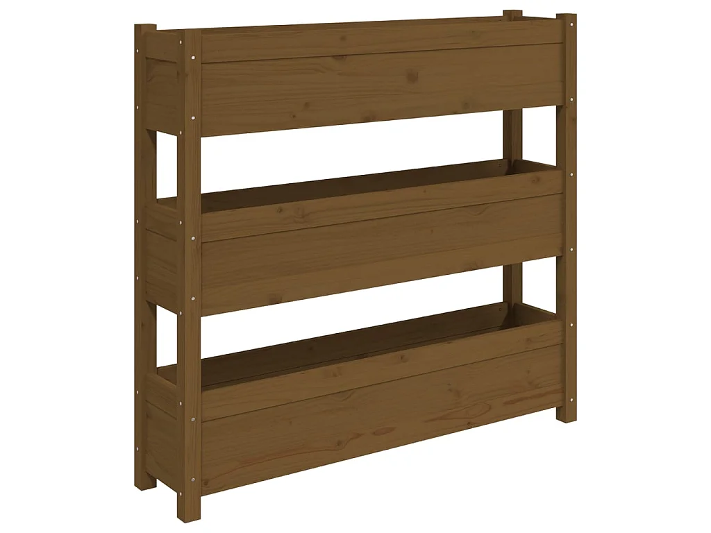 Jardinière Marron miel 112x25x104,5 cm Bois massif de pin BE2002