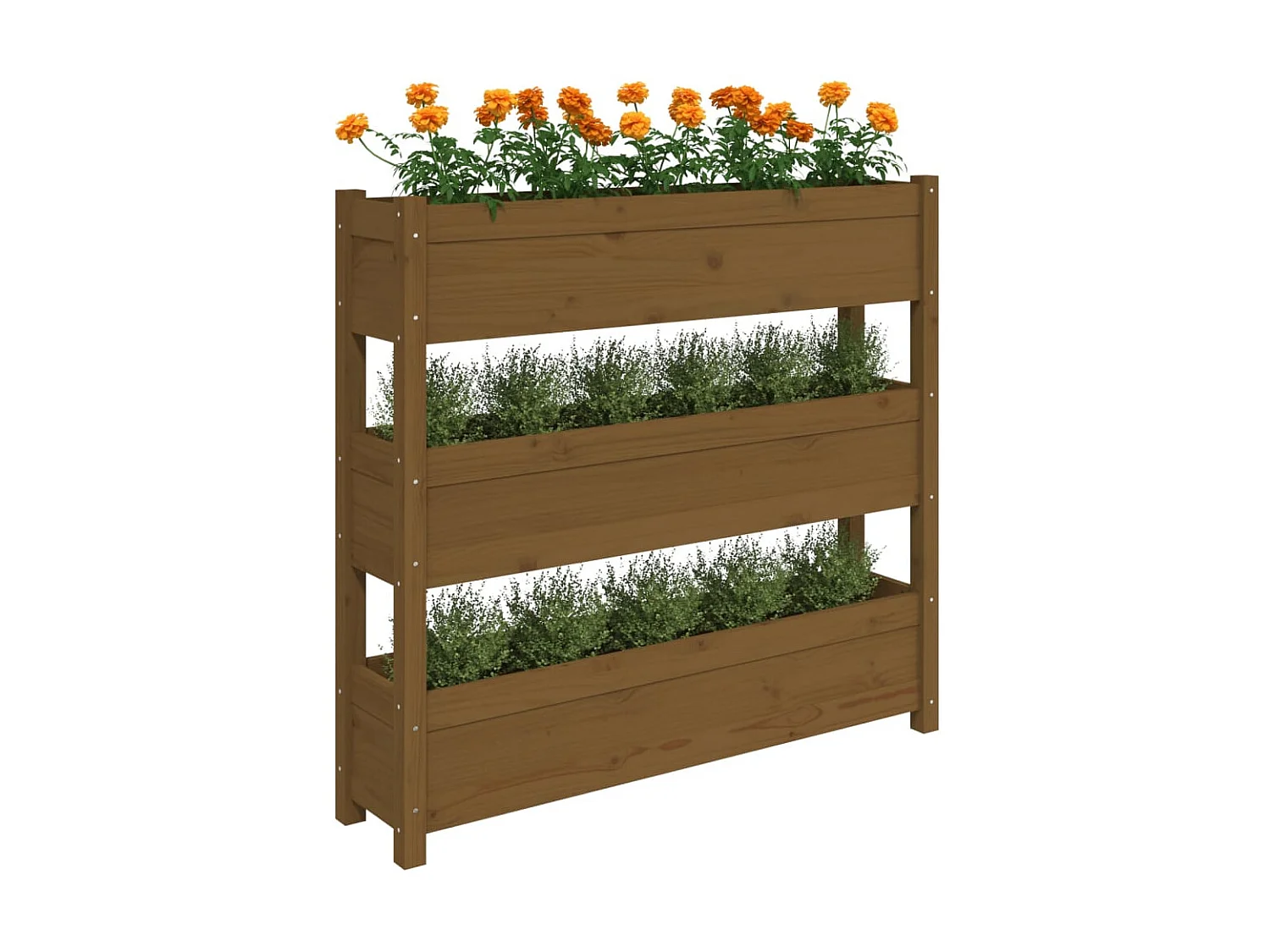 Jardinière Marron miel 112x25x104,5 cm Bois massif de pin BE2002