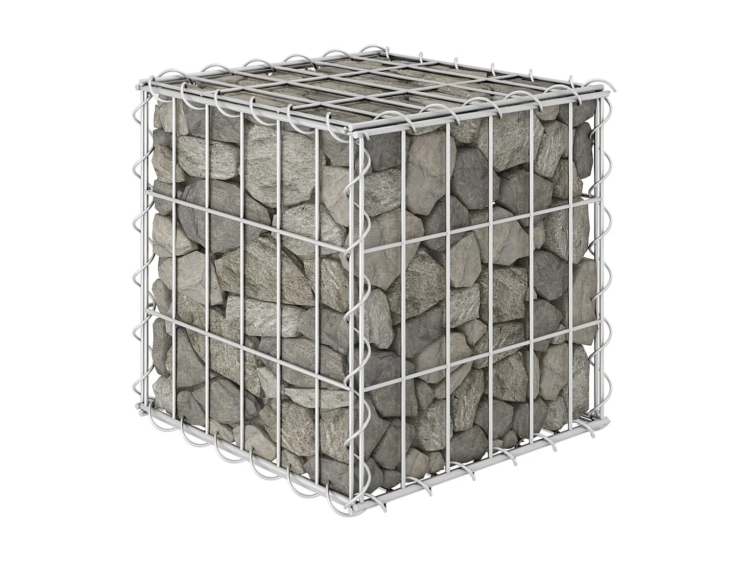 Lit surélevé cube à gabion Fil d'acier 30x30x30 cm WVGQ4197