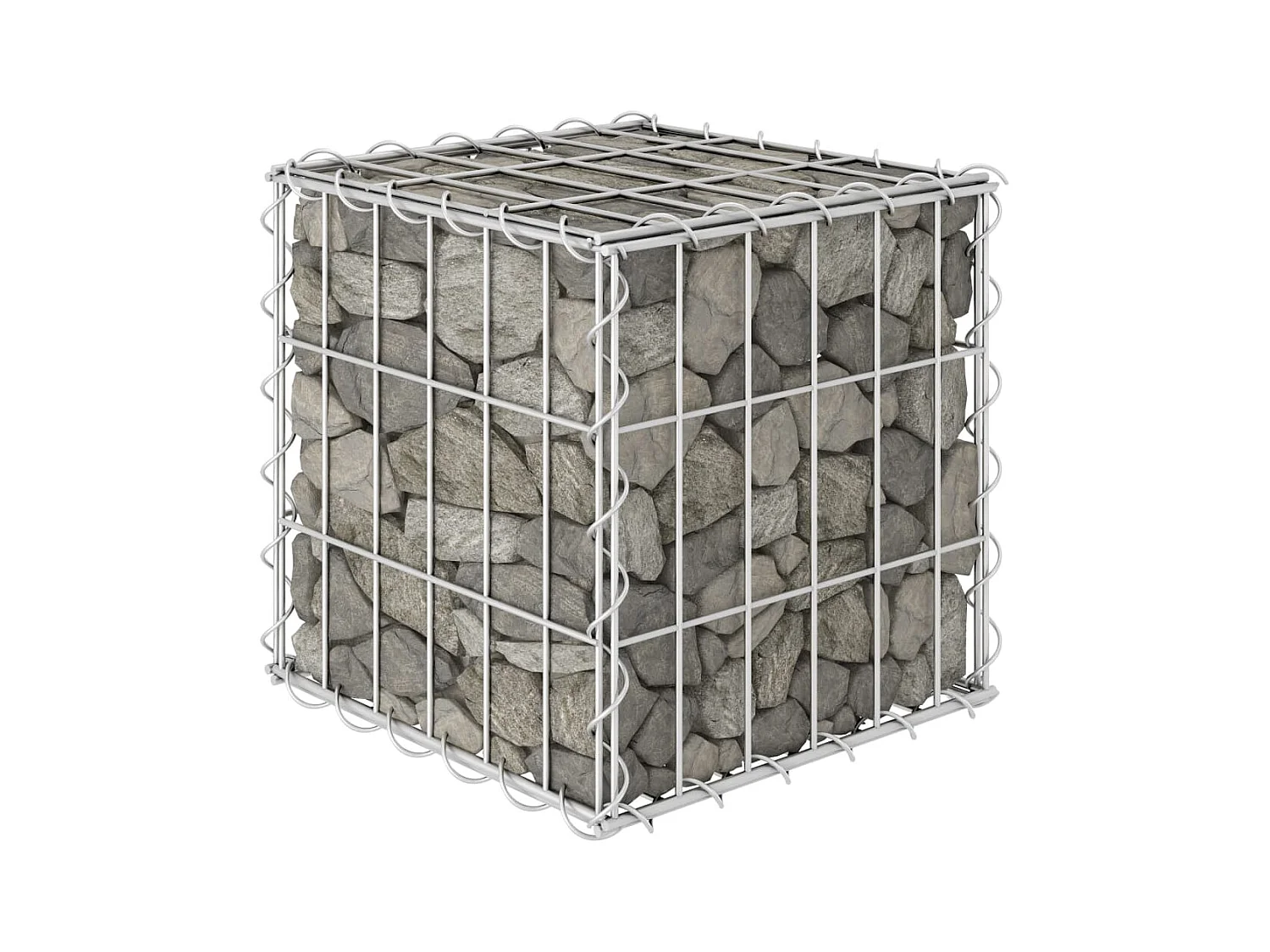 Lit surélevé cube à gabion Fil d'acier 30x30x30 cm WVGQ4197