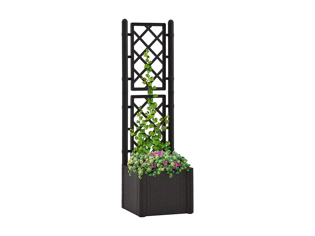 Jardinera con enrejado y sistema de riego automático antracita ES87070