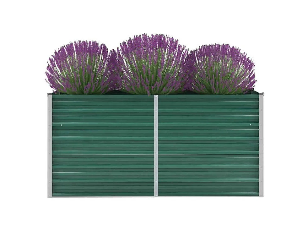 Jardinera de jardín de acero galvanizado verde 160x40x77 cm ES38926
