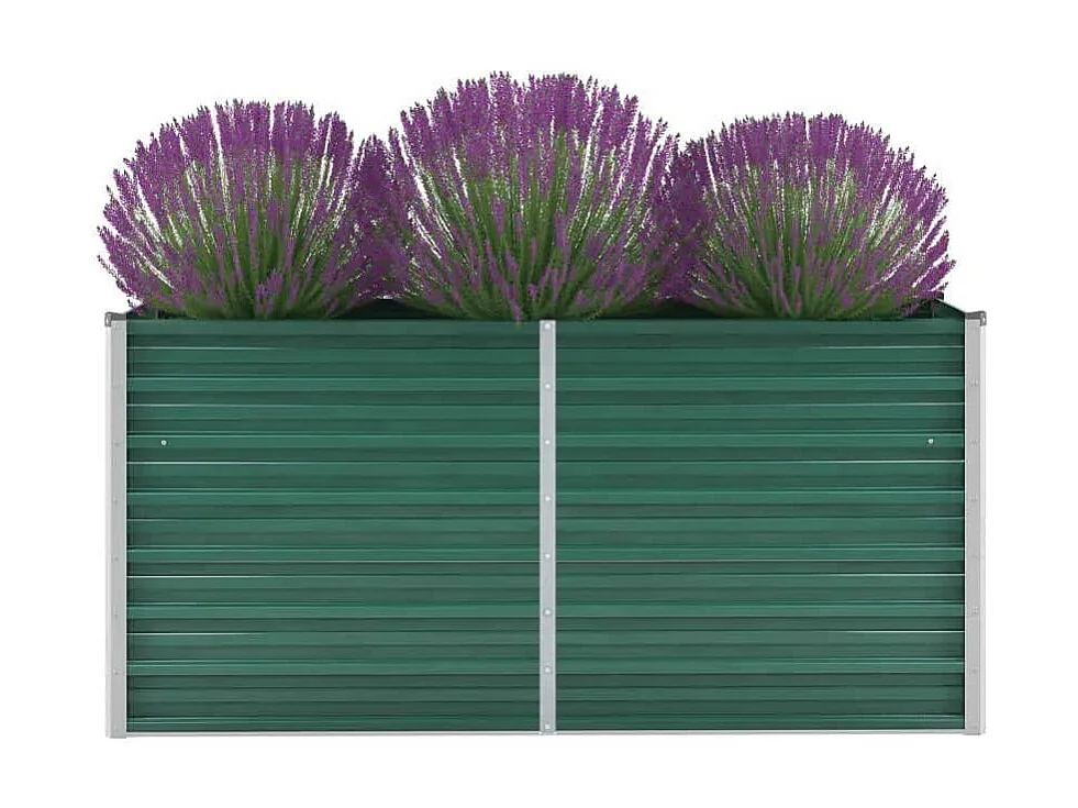 Jardinera de jardín de acero galvanizado verde 160x40x77 cm ES38926