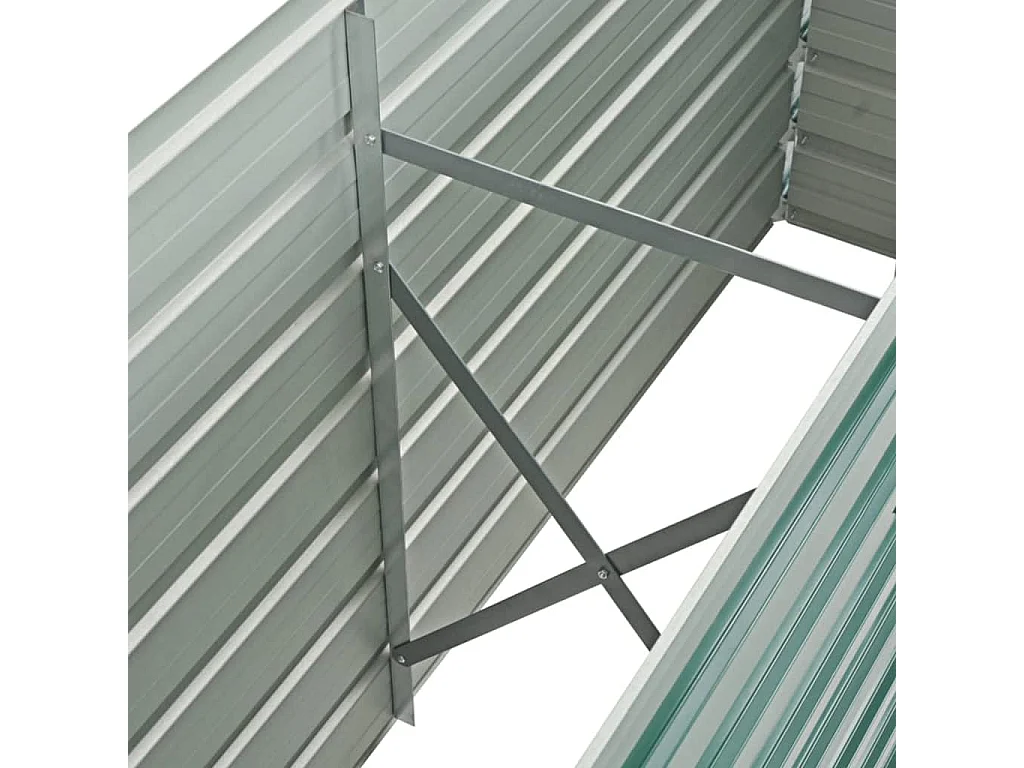 Jardinera de jardín de acero galvanizado verde 160x40x77 cm ES38926