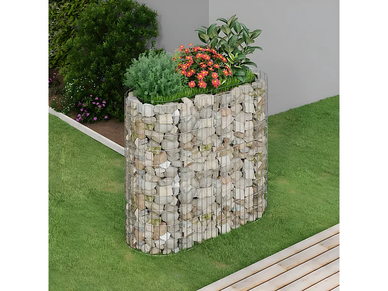 Arriate de gaviones de hierro galvanizado 120x50x100 cm ES58092