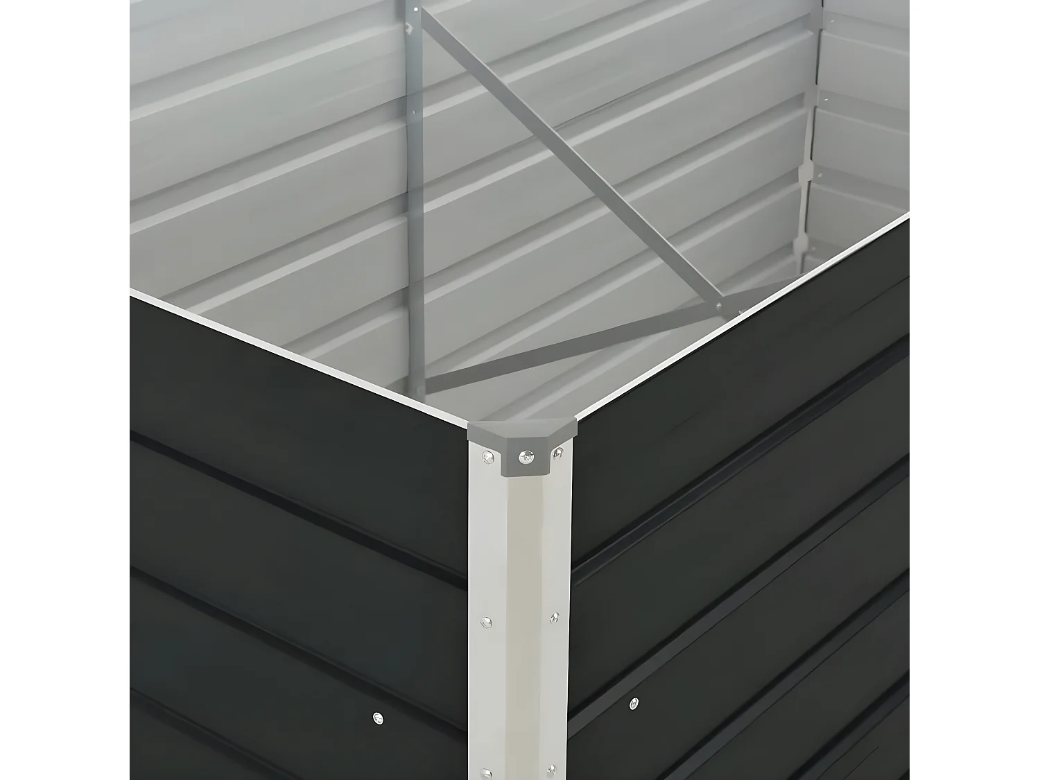 Plantenbak verhoogd 160x80x77 cm gegalvaniseerd staal antraciet