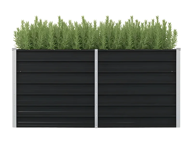 Jardinière surélevée Anthracite 160x80x77 cm Acier galvanisé BE9439