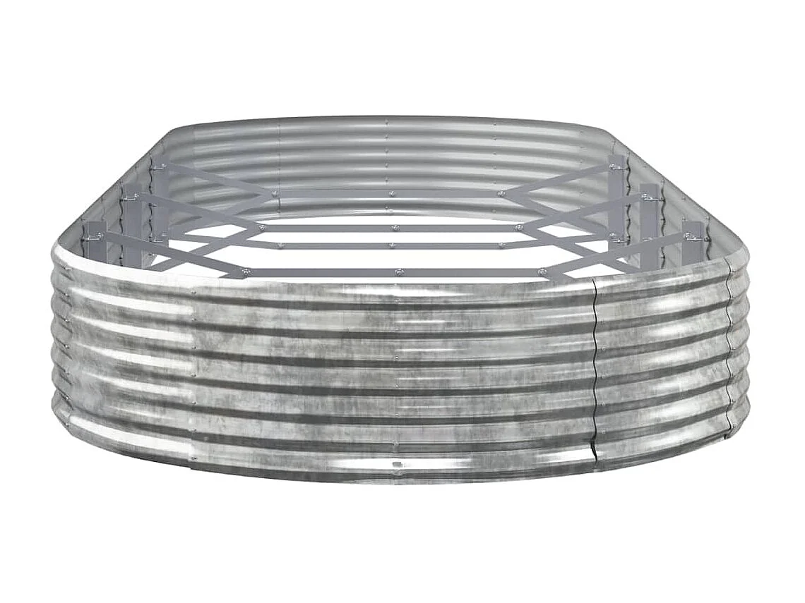 Jardinera arriate acero recubrimiento polvo plata 373x140x36 cm ES87006