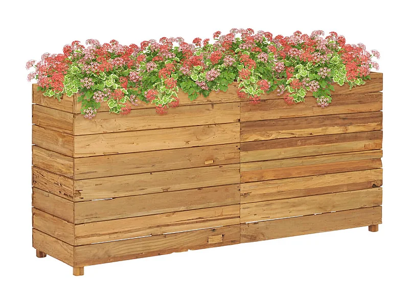 Plantenbak verhoogd 150x40x72 cm gerecycled teakhout en staal
