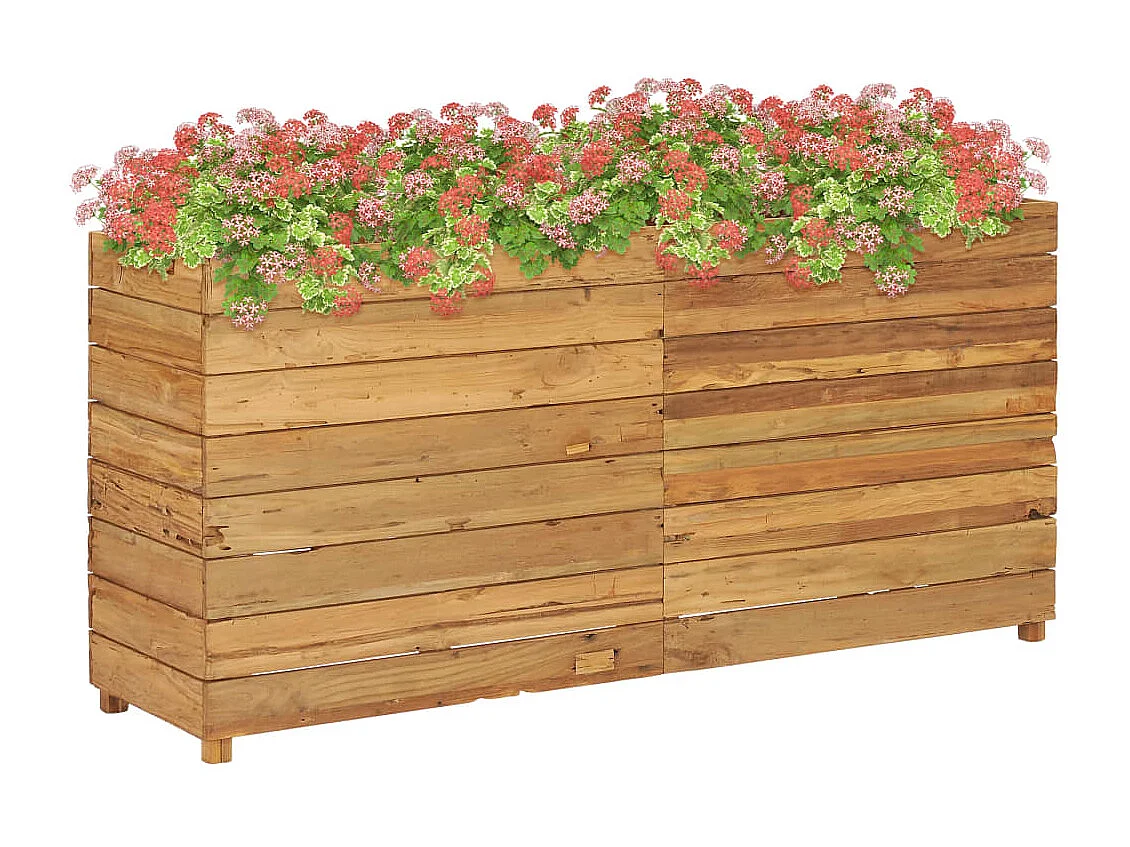Plantenbak verhoogd 150x40x72 cm gerecycled teakhout en staal