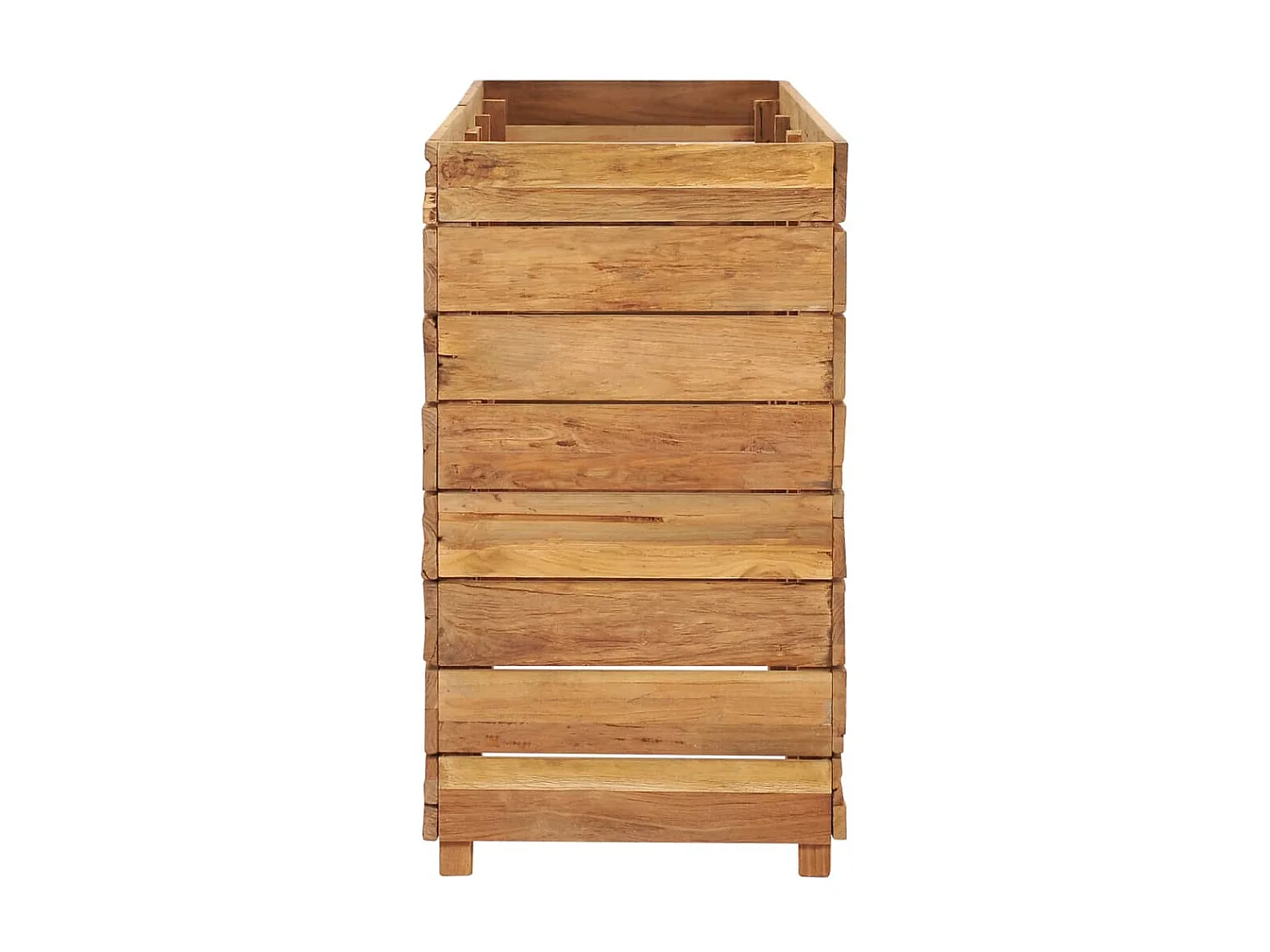 Jardinera elevado madera de teca reciclada y acero 150x40x72 cm ES25981