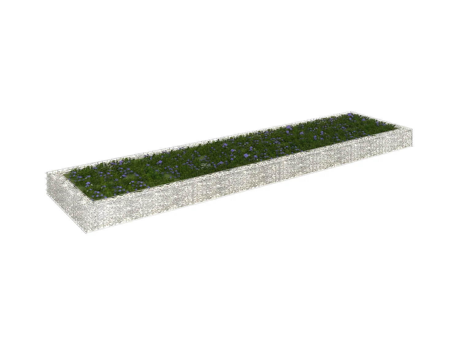 Lit surélevé à gabion Acier galvanisé 400x100x20 cm WVGQ7965