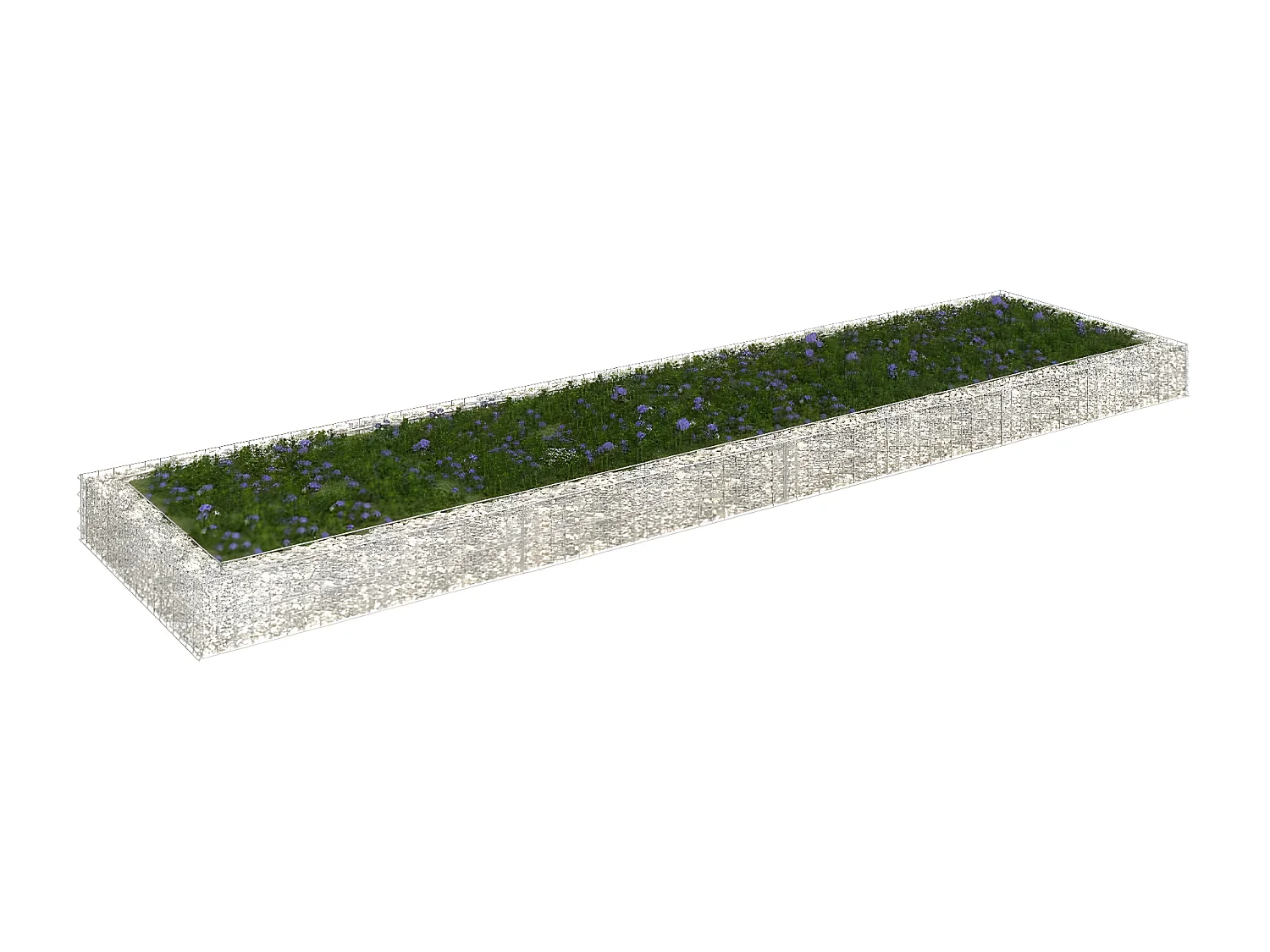 Lit surélevé à gabion Acier galvanisé 400x100x20 cm WVGQ7965