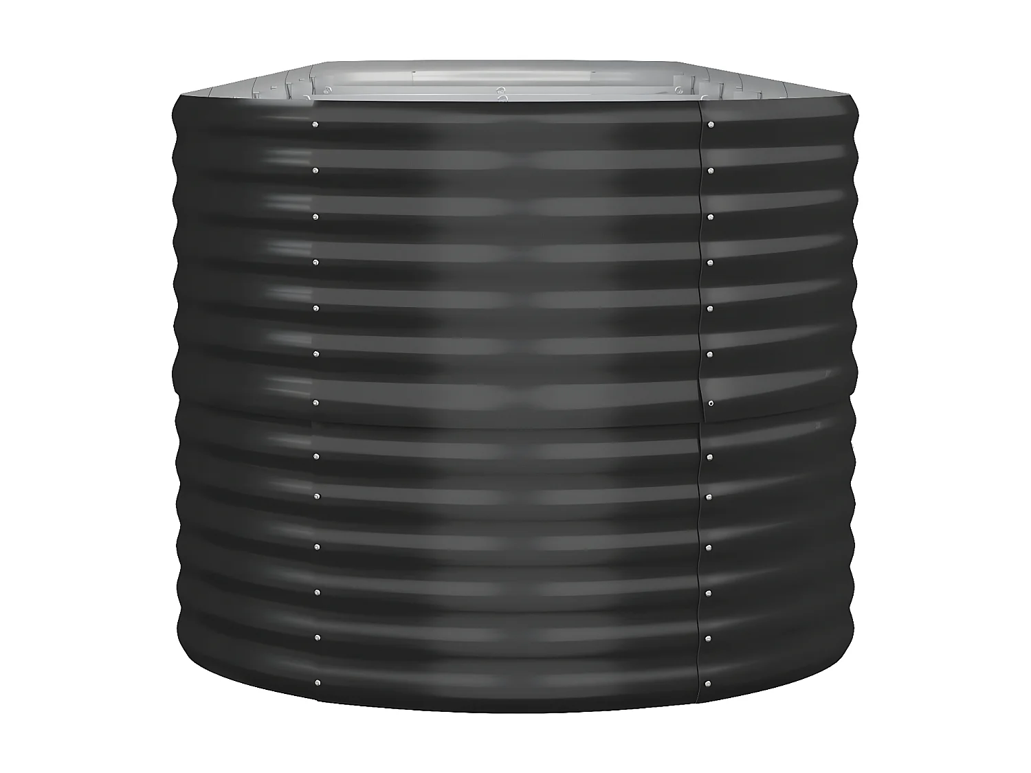 Jardinera arriate acero recubierto polvo antracita 368x80x68 cm ES90641