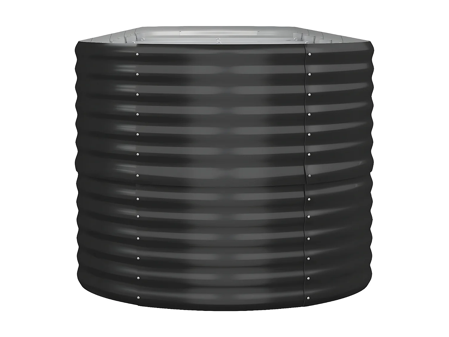 Jardinera arriate acero recubierto polvo antracita 368x80x68 cm ES90641