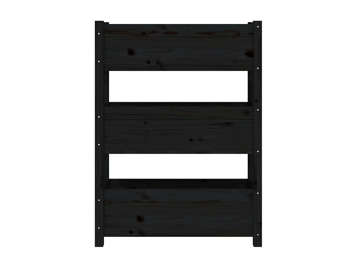 Jardinière Noir 77x25x104,5 cm Bois massif de pin BE3379