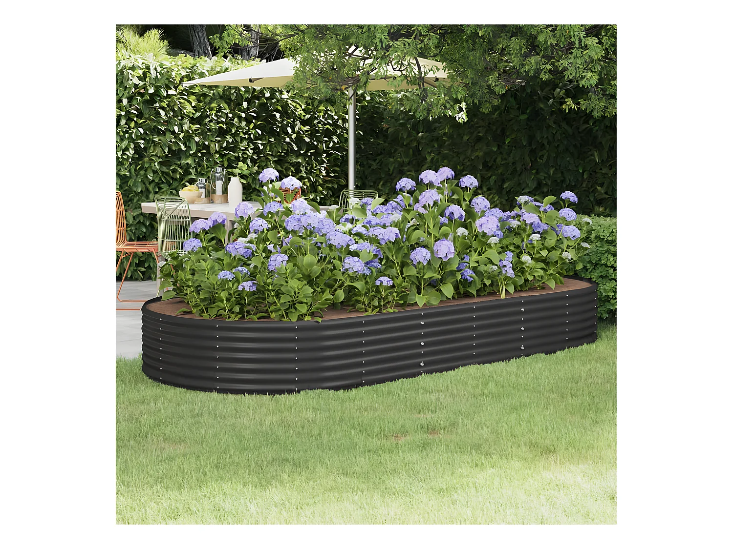 Jardinière Lit surélevé de jardin Acier enduit de poudre Anthracite WVGQ3901