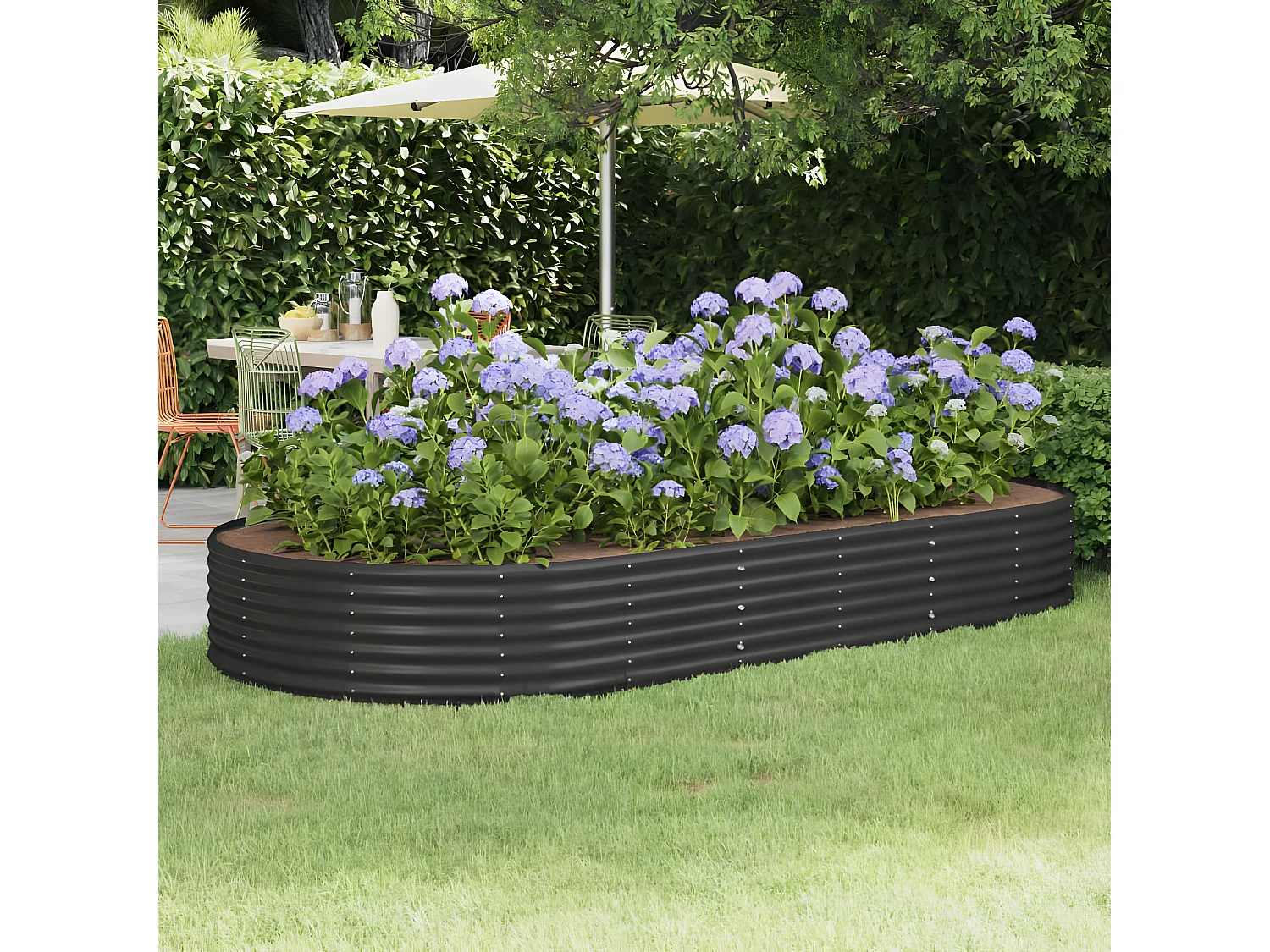 Jardinière Lit surélevé de jardin Acier enduit de poudre Anthracite WVGQ3901