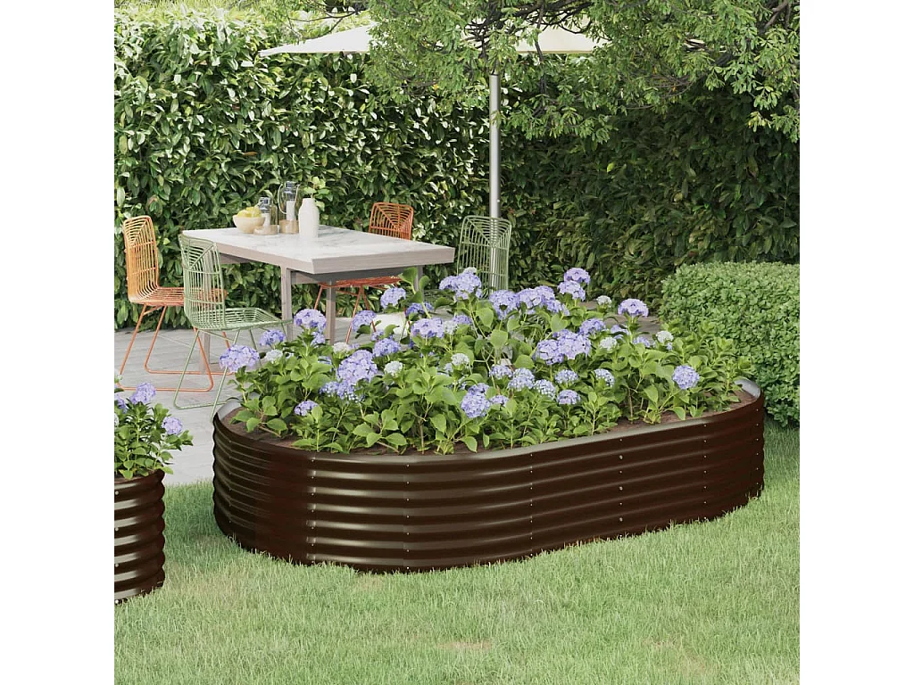 Jardinière Lit surélevé de jardin Acier enduit de poudre marron WVGQ3355