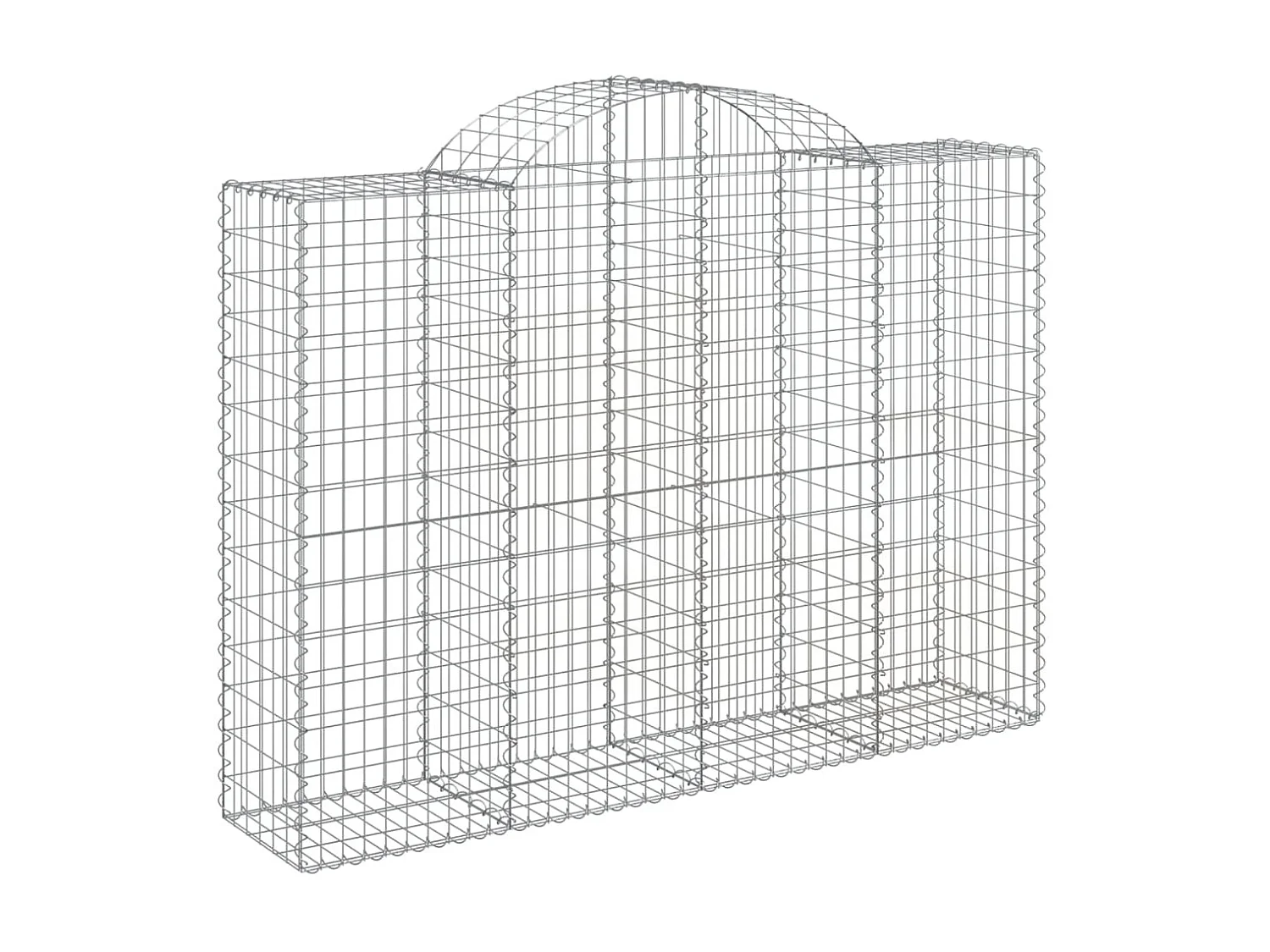 Cestas de gaviones 2 uds forma de arco hierro 200x50x140/160 cm ES11498