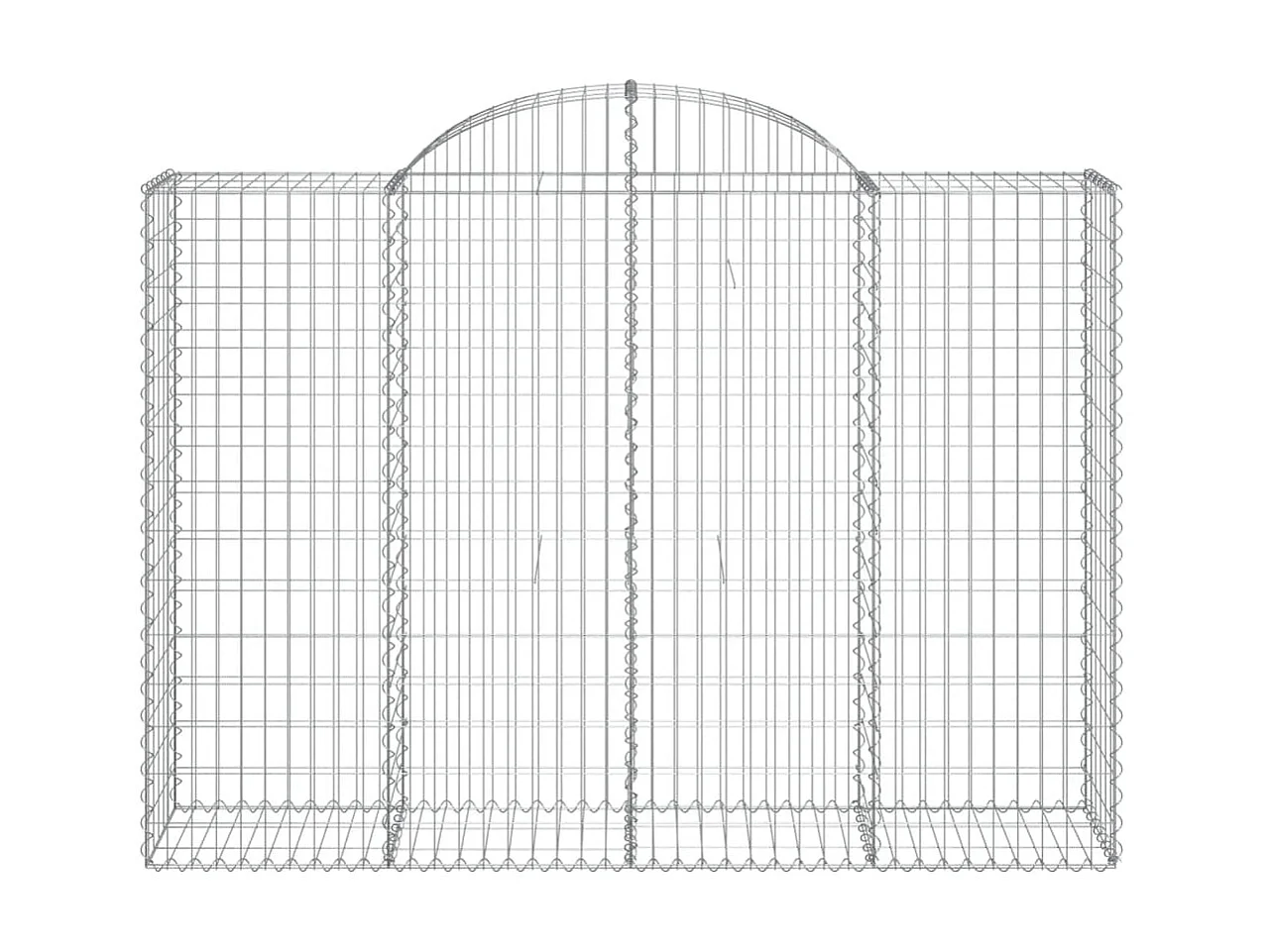 Paniers à gabions arqués 2 pcs 200x50x140/160 cm Fer galvanisé WVGQ7673