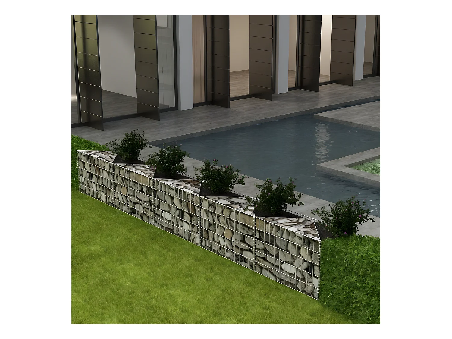 Mur de gabion Acier galvanisé 300x30x50 cm  WVGQ7331