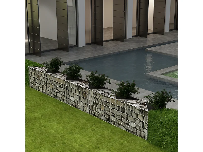 Mur de gabion Acier galvanisé 300x30x50 cm  WVGQ7331