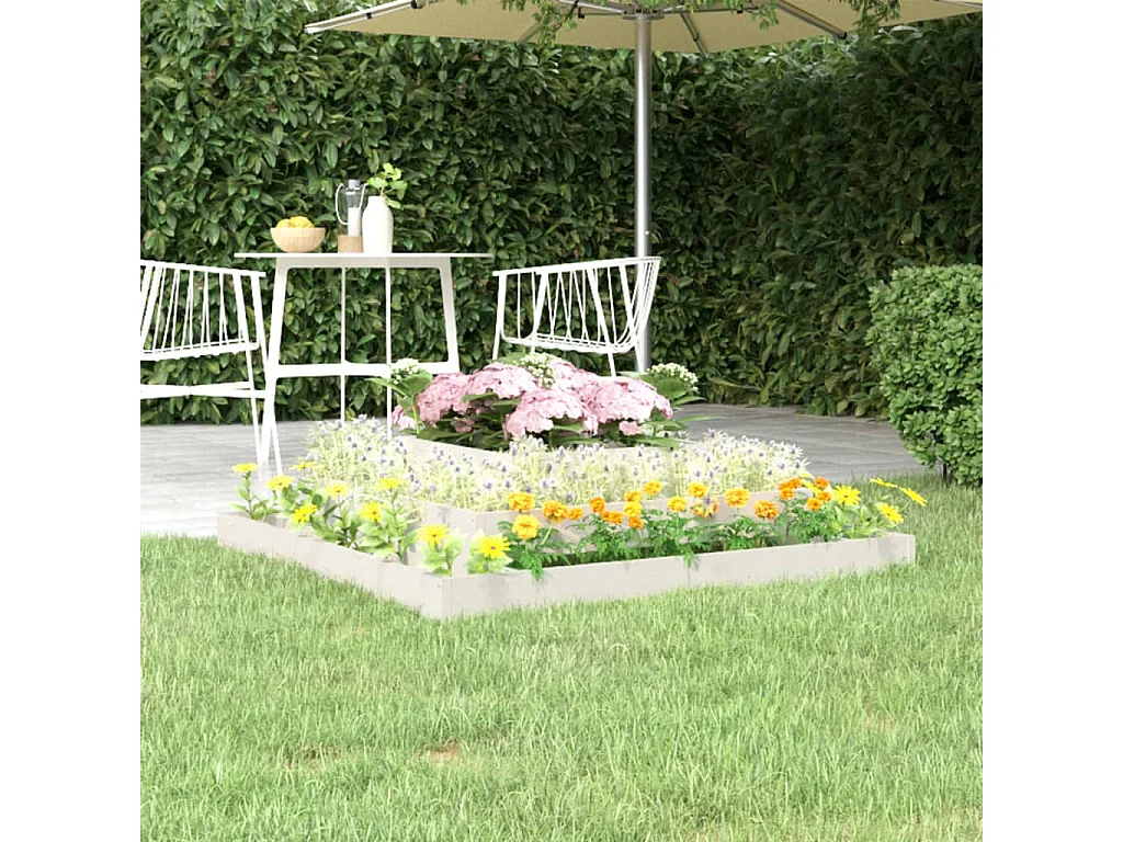 Jardinera madera maciza de pino blanco 110x110x27 cm ES52306