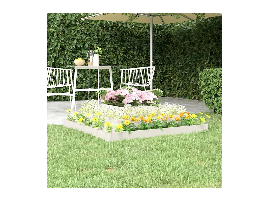Jardinière Blanc 110x110x27 cm Bois massif de pin BE5543