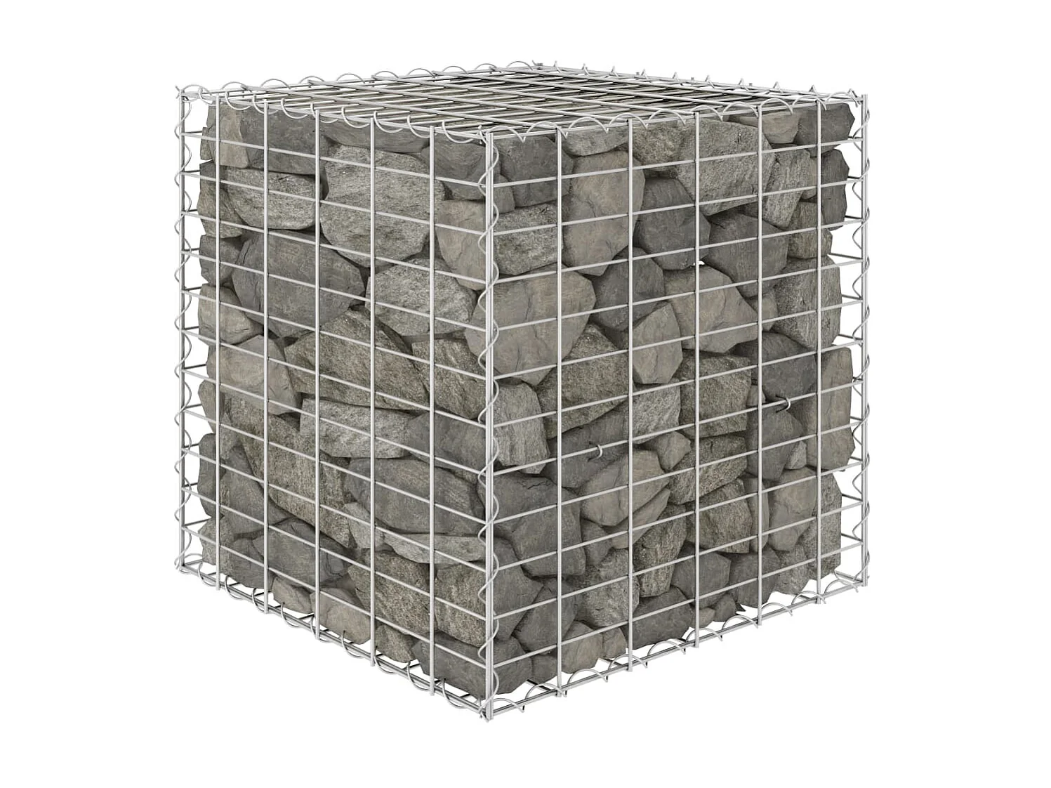 Canteiro elevado/cubo gabião 60x60x60 cm fio de aço PT987046