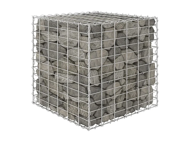 Lit surélevé cube à gabion Fil d'acier 60x60x60 cm WVGQ3935