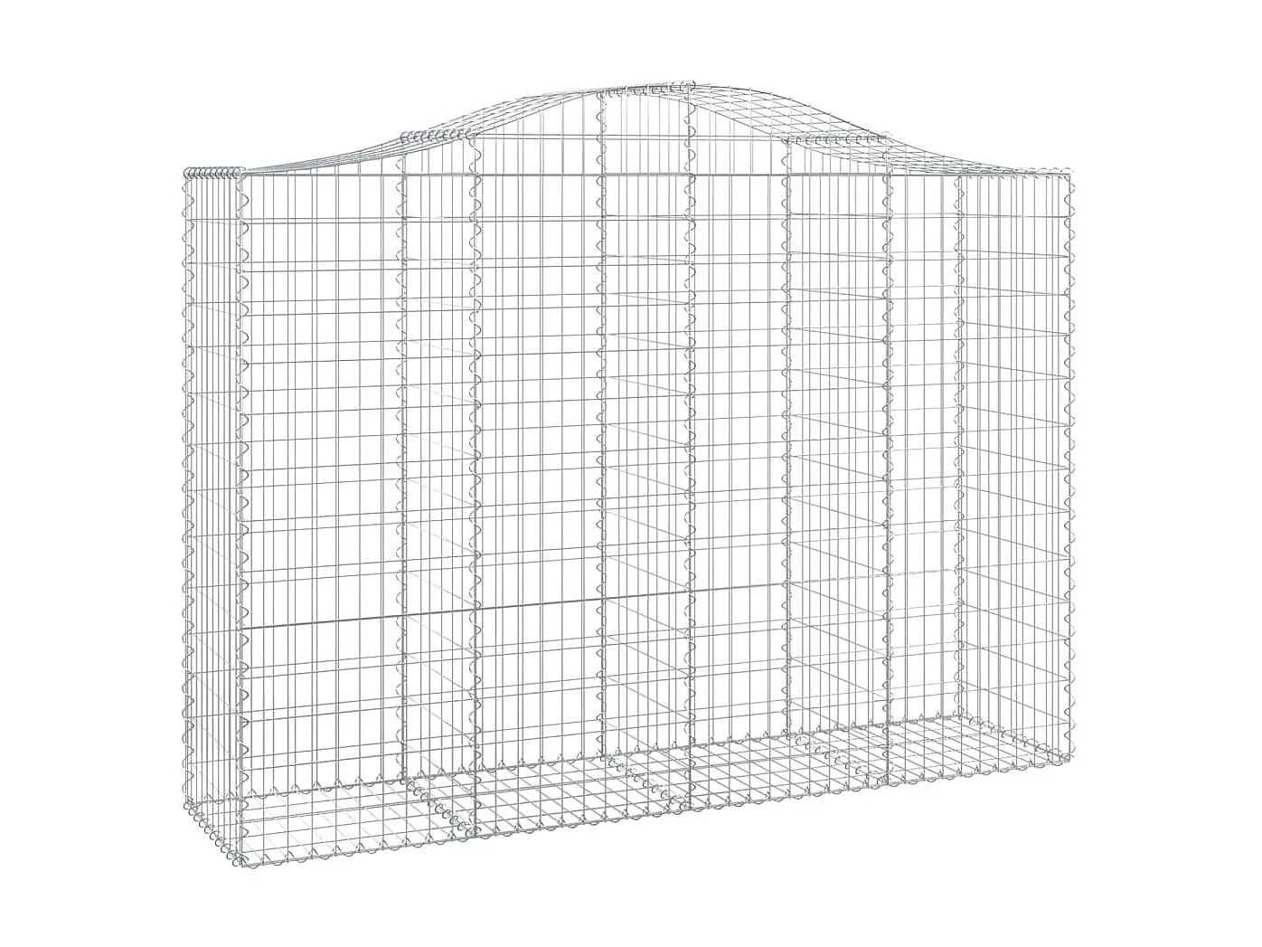 Paniers à gabions arqués 2 pcs 200x50x140/160 cm Fer galvanisé WVGQ9330