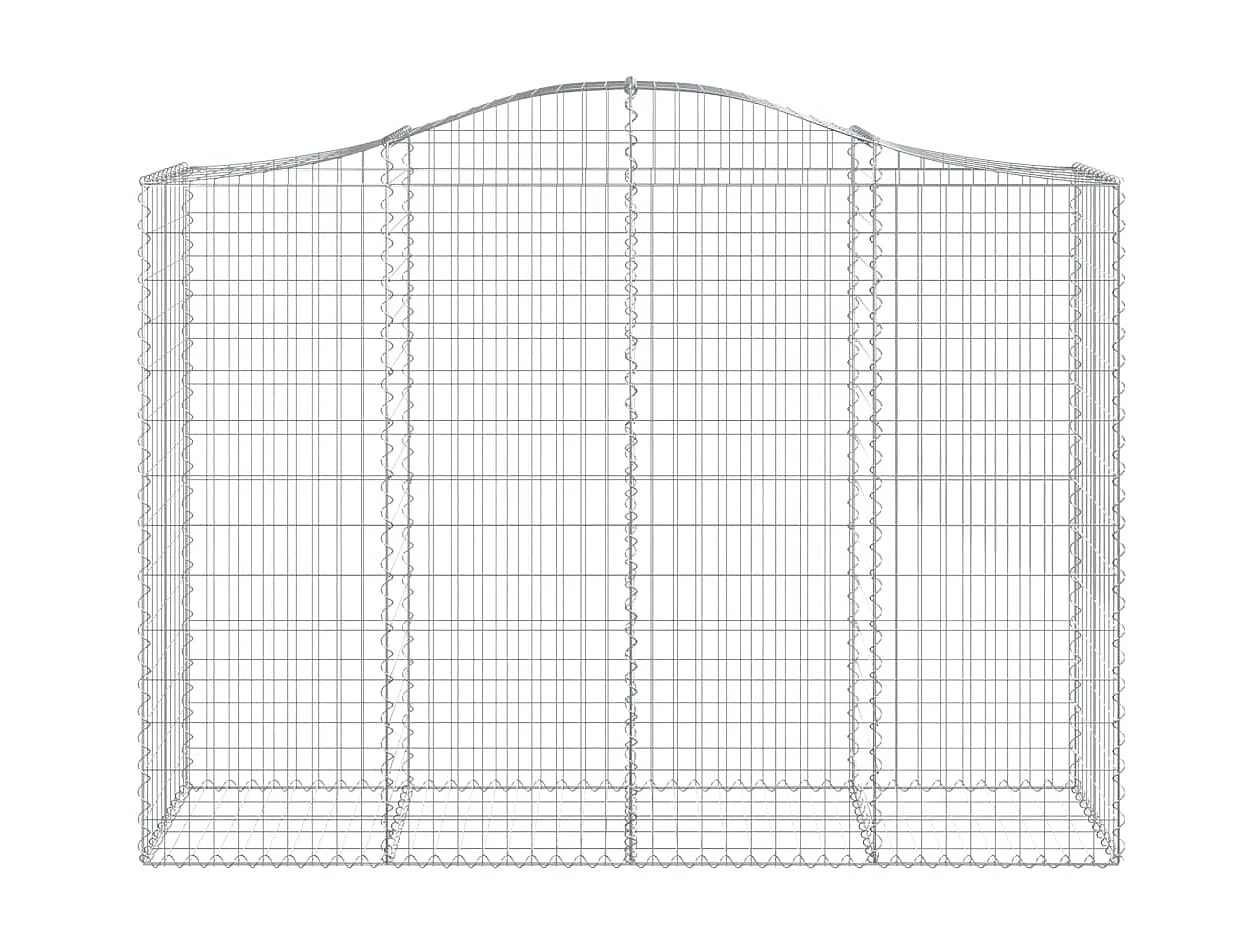 Paniers à gabions arqués 2 pcs 200x50x140/160 cm Fer galvanisé WVGQ9330