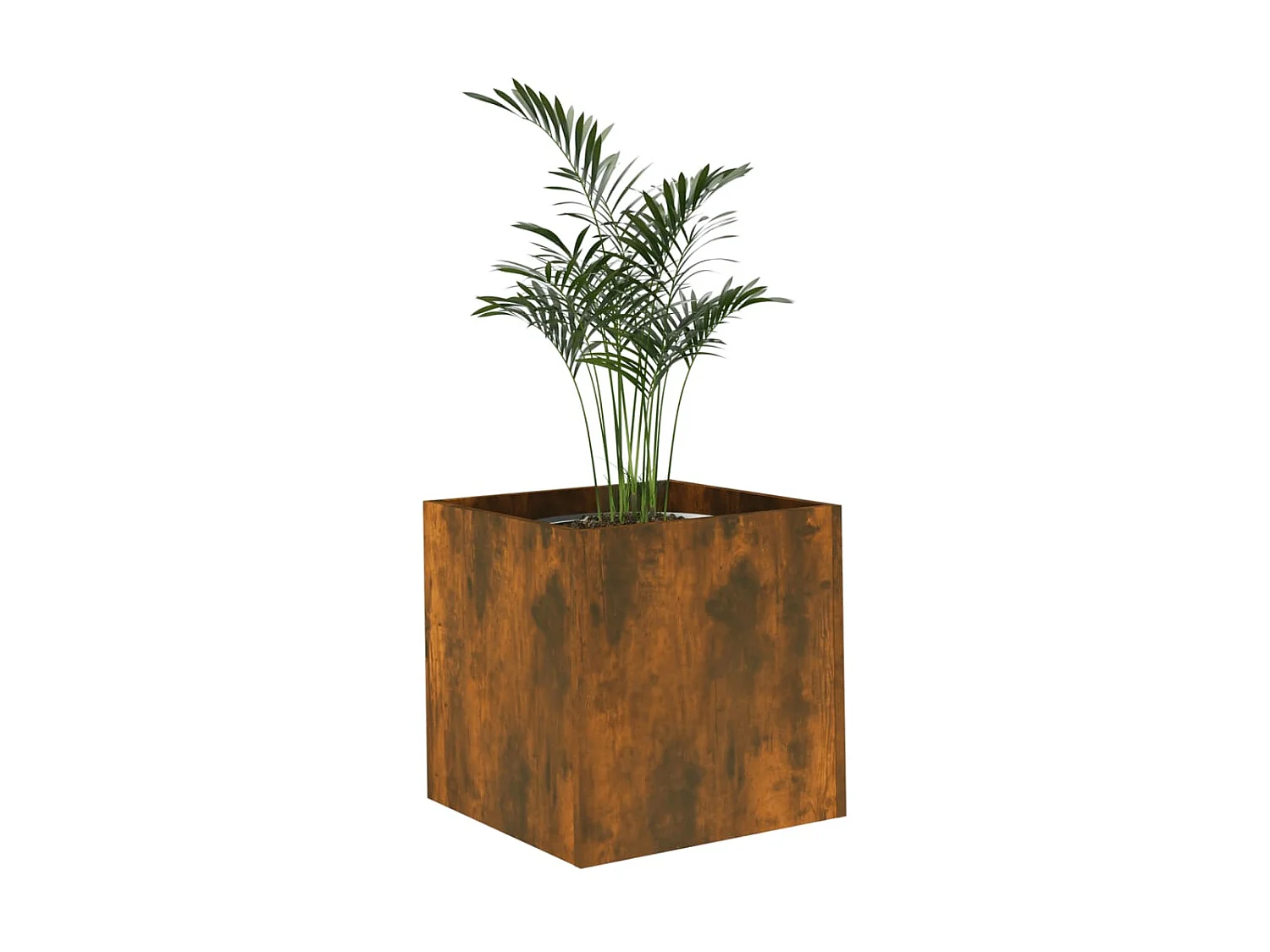 Vaso/floreira 40x40x40 cm madeira processada carvalho fumado PT198851