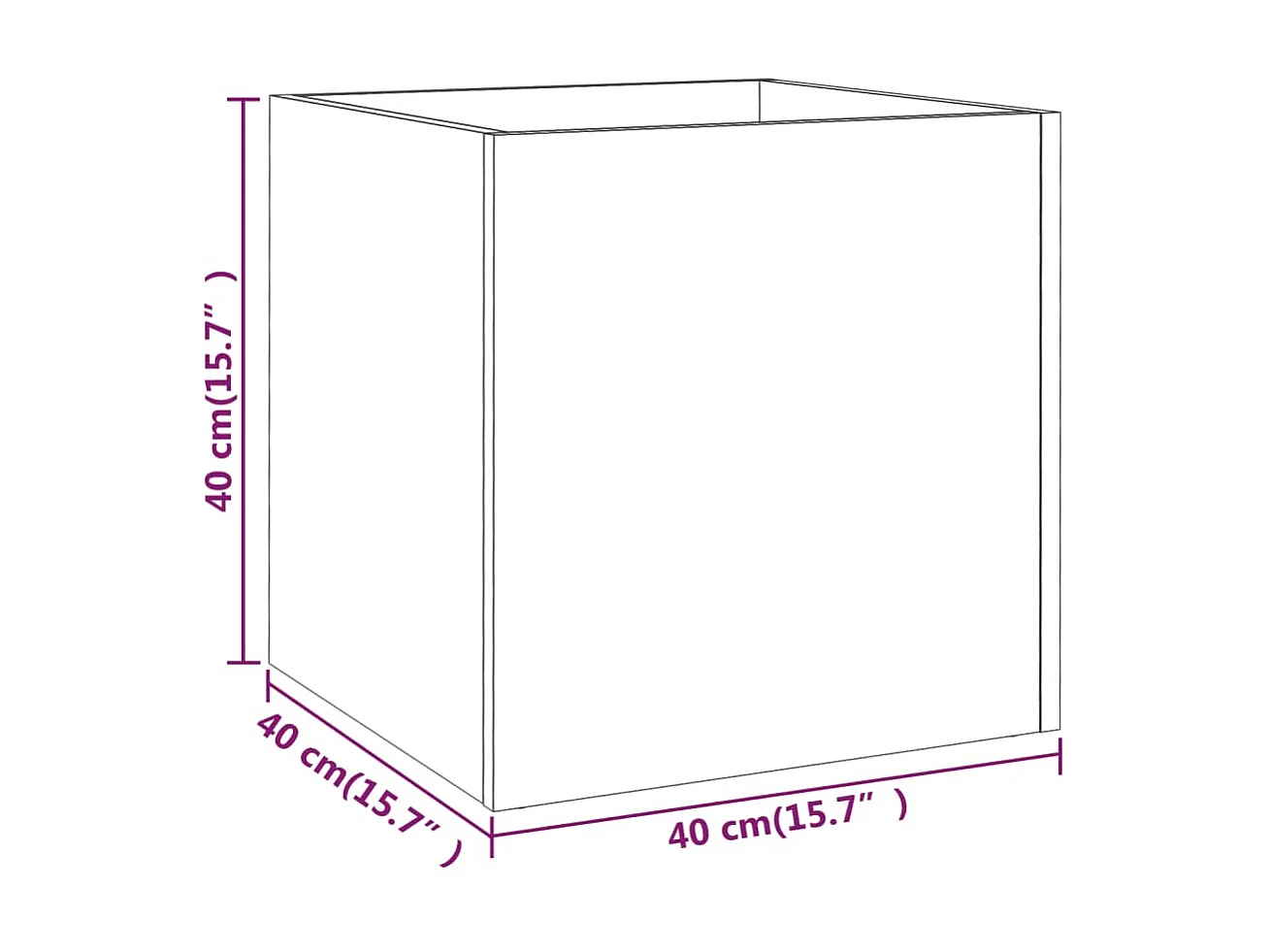Jardinière Chêne fumé 40x40x40 cm Bois d'ingénierie BE3699