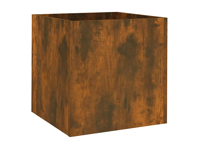 Jardinière Chêne fumé 40x40x40 cm Bois d'ingénierie BE3699