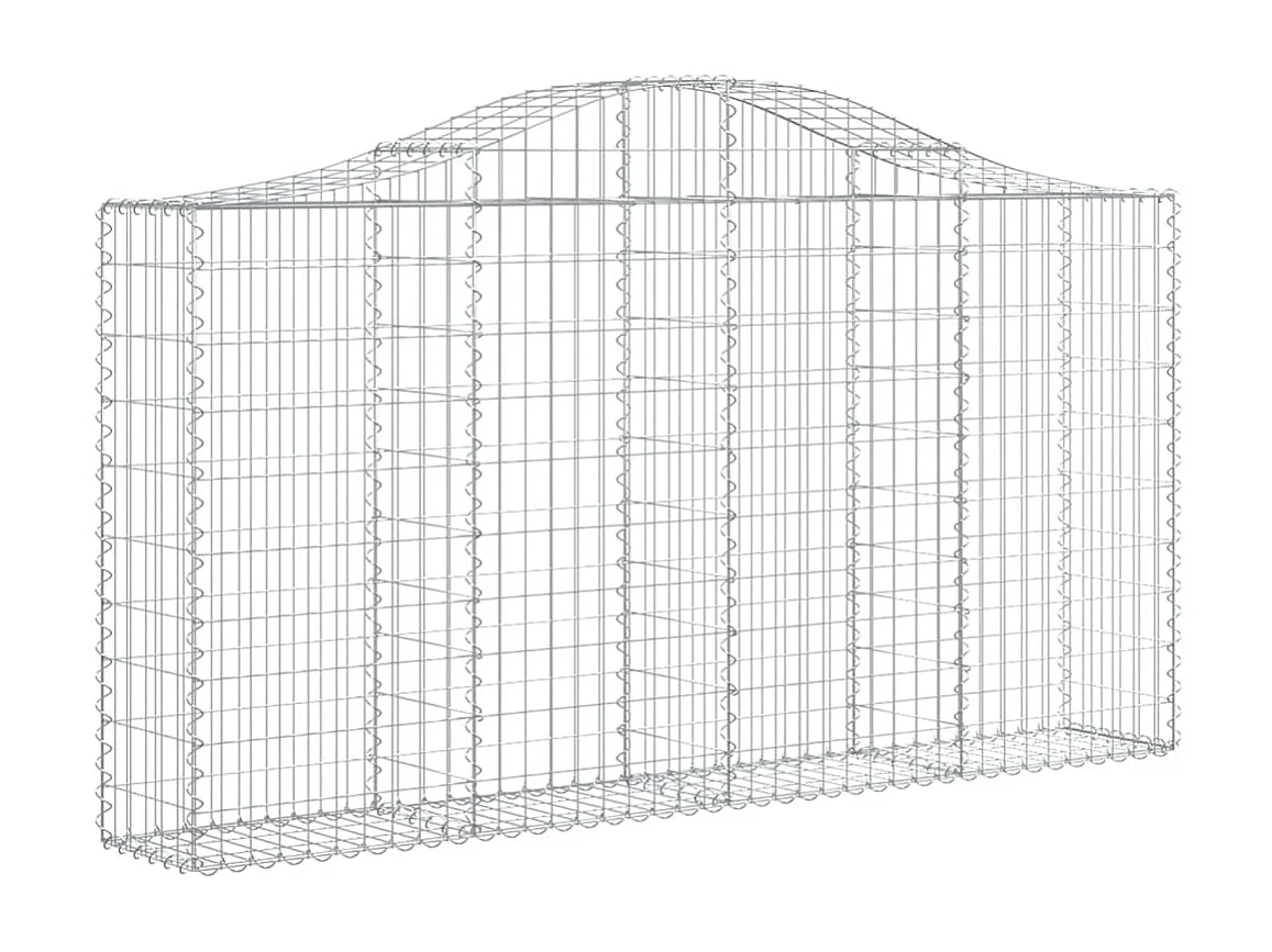 Paniers à gabions arqués 3 pcs 200x30x100/120 cm Fer galvanisé WVGQ1960