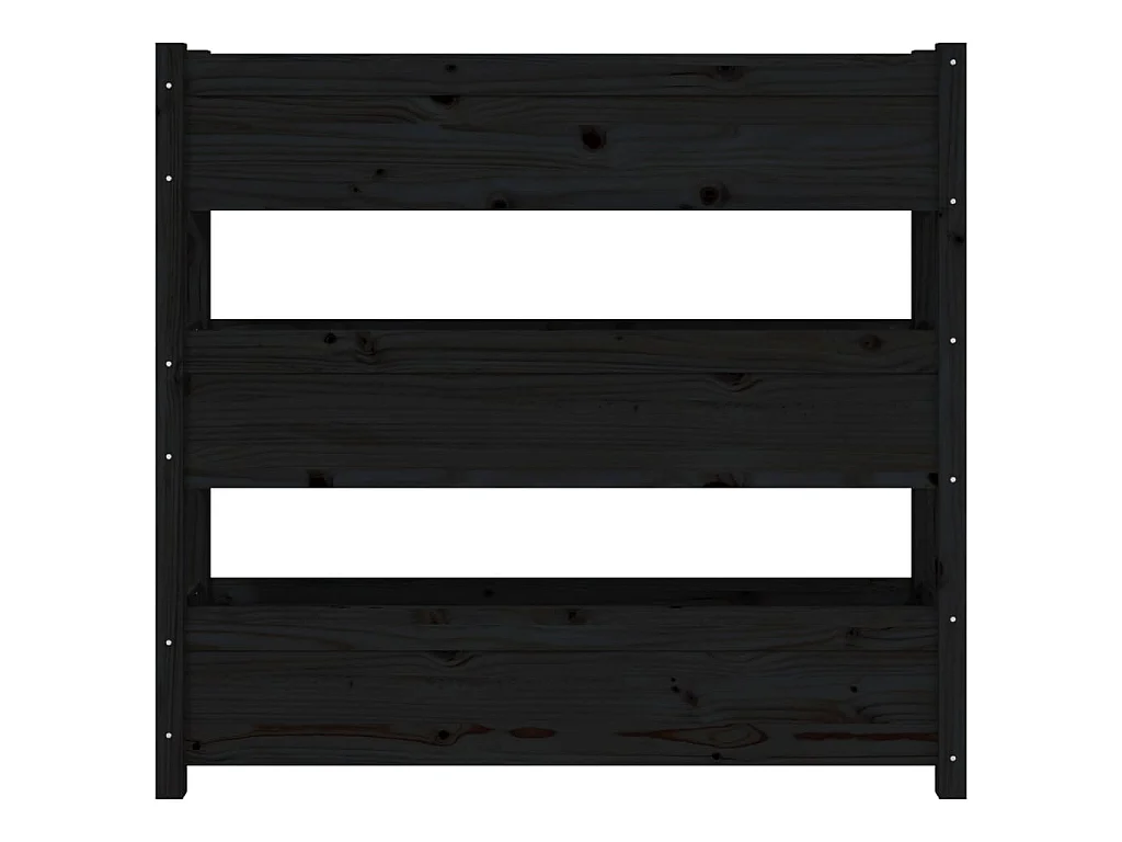 Plantenbak 112x25x104,5 cm massief grenenhout zwart NL676220