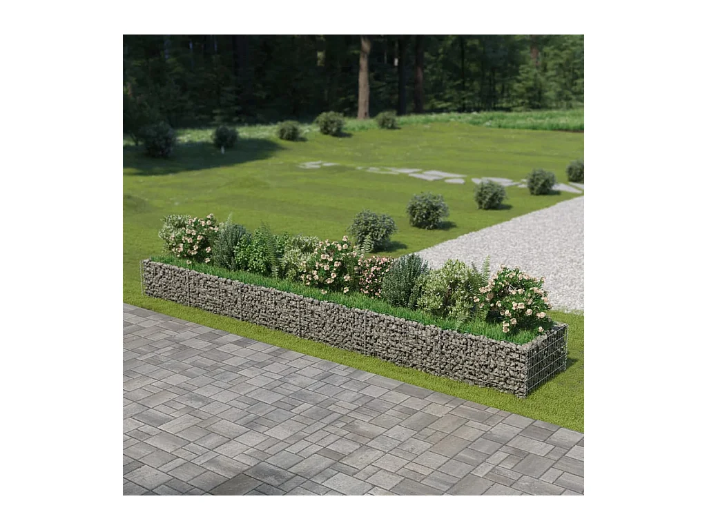 Lit surélevé à gabion Acier galvanisé 540x90x50 cm WVGQ3158