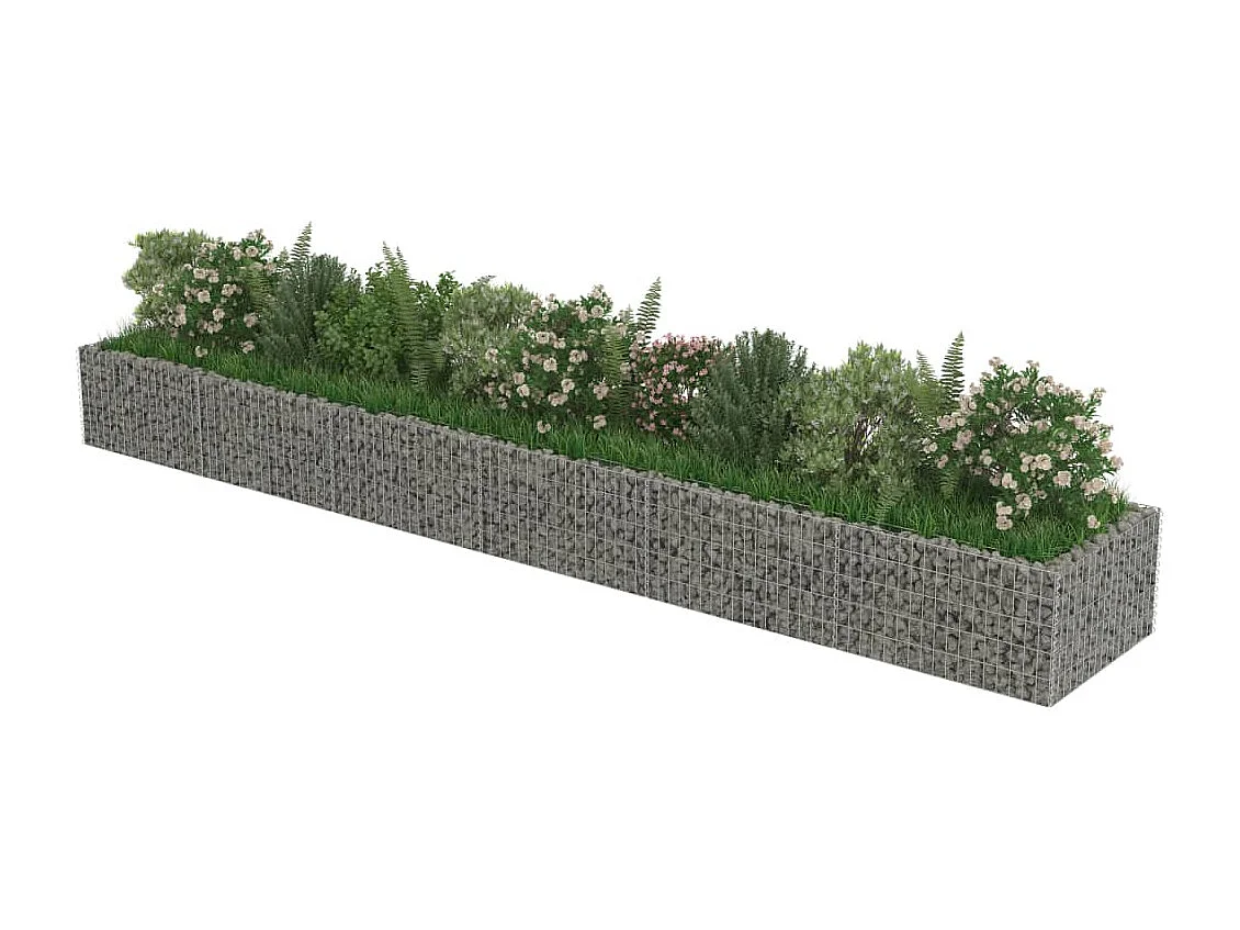 Lit surélevé à gabion Acier galvanisé 540x90x50 cm WVGQ3158