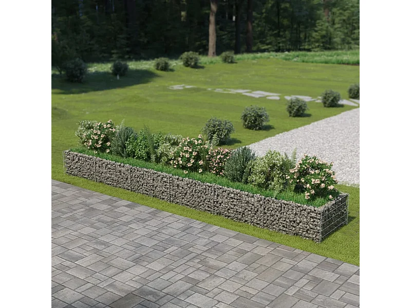 Canteiro elevado/cesto gabião 540x90x50 cm aço galvanizado PT568163