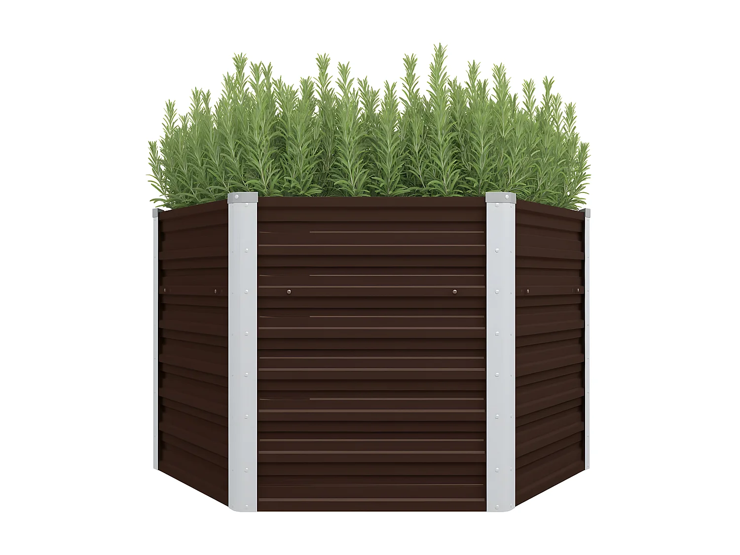 Jardinera de acero galvanizado marrón 129x129x77 cm ES20197