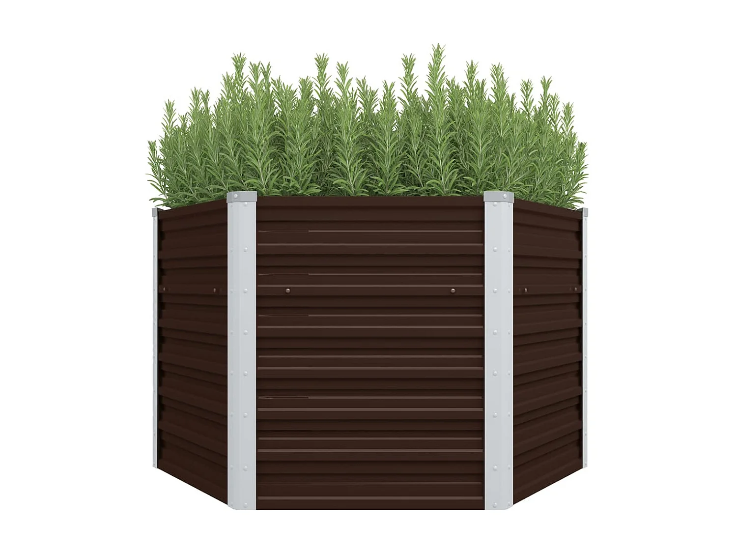 Plantenbak verhoogd 129x129x77 cm gegalvaniseerd staal bruin