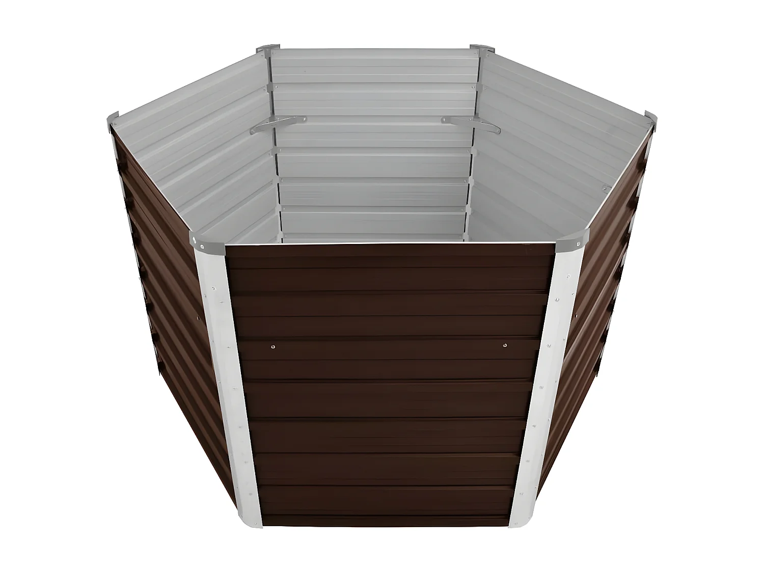 Plantenbak verhoogd 129x129x77 cm gegalvaniseerd staal bruin