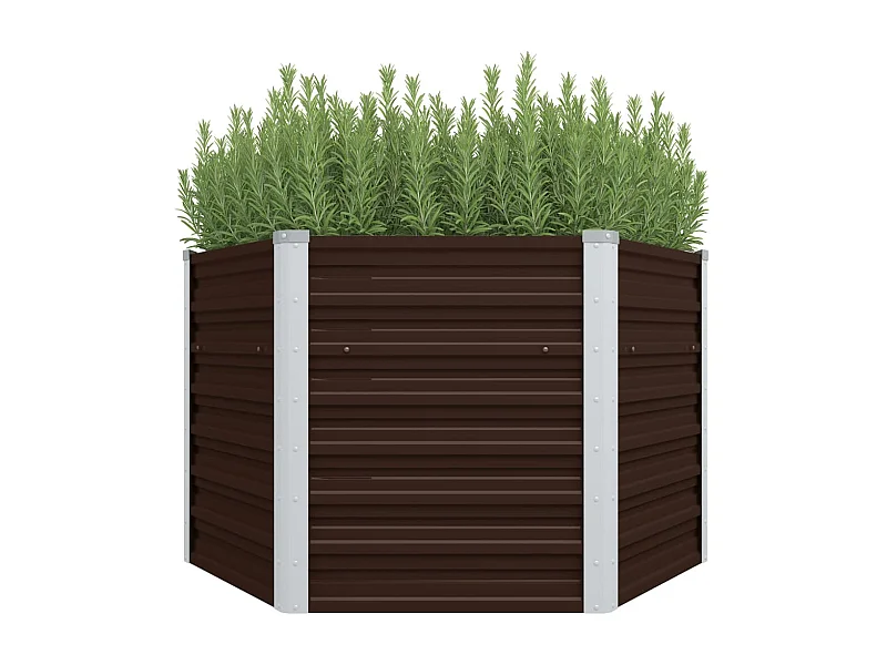 Jardinera de acero galvanizado marrón 129x129x77 cm ES20197