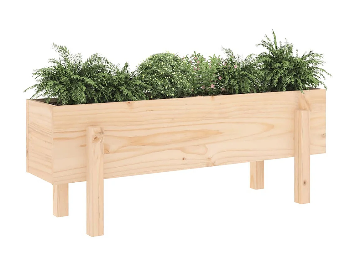 Jardinera elevado de jardín madera maciza de pino 101x30x38 cm ES29725
