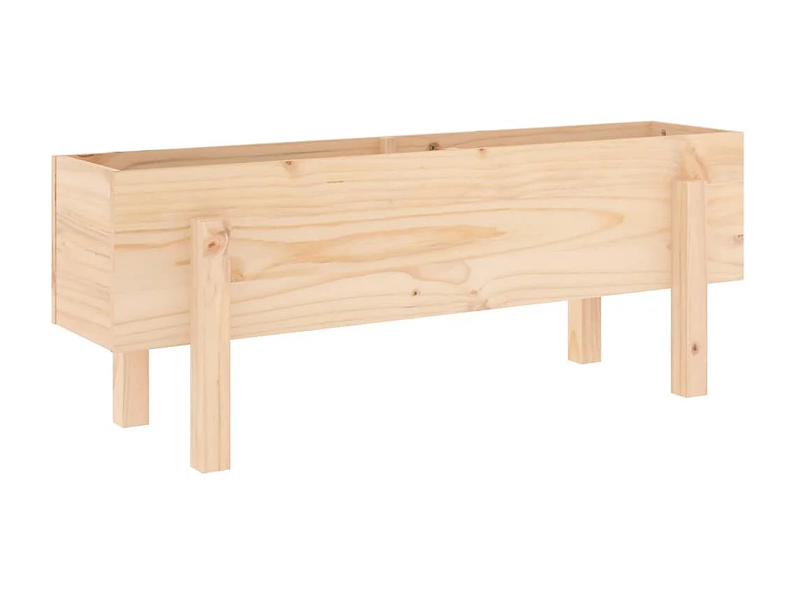 Jardinera elevado de jardín madera maciza de pino 101x30x38 cm ES29725