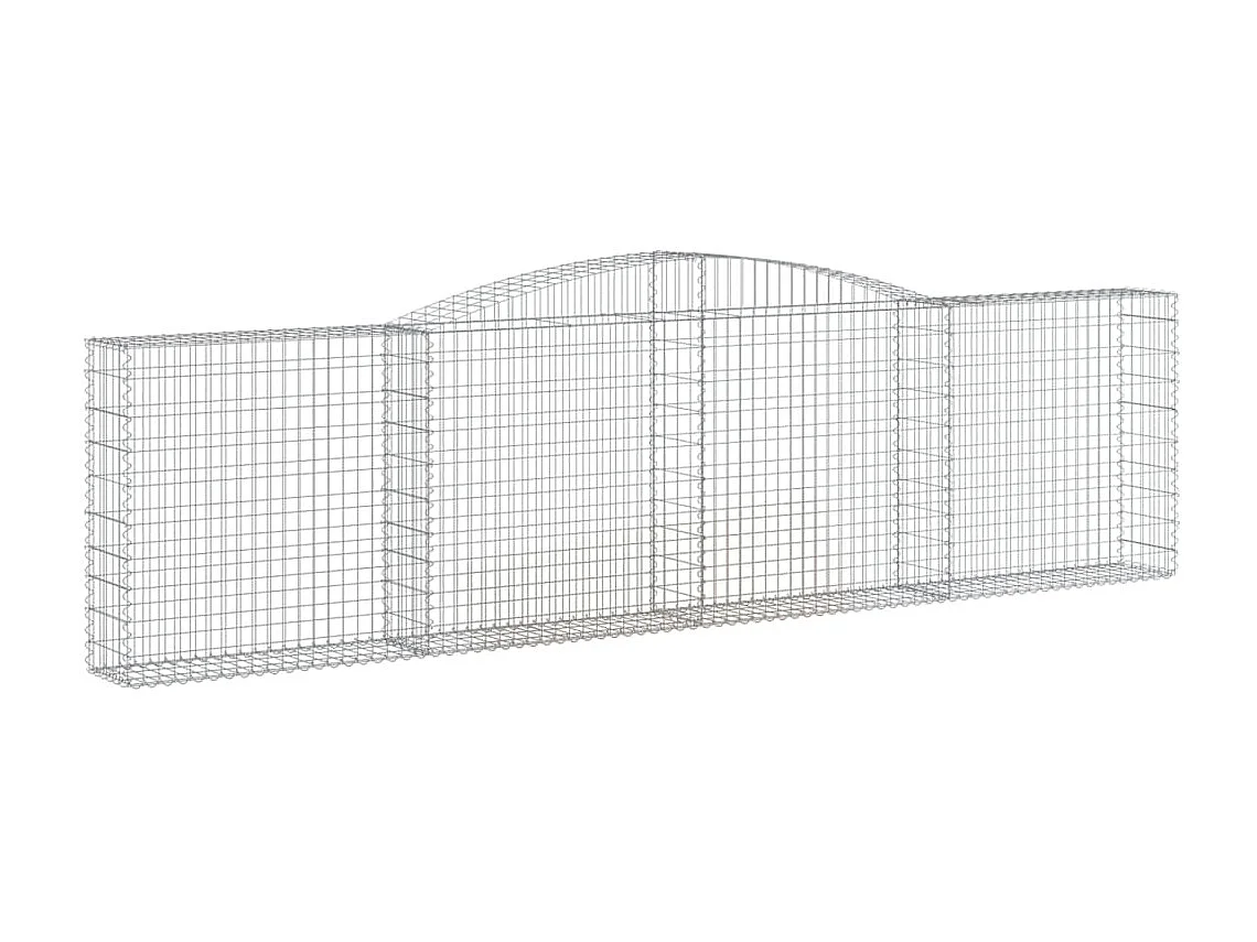 Paniers à gabions arqués 2 pcs 400x30x100/120 cm Fer galvanisé WVGQ4994