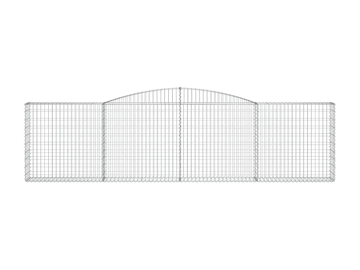 Paniers à gabions arqués 2 pcs 400x30x100/120 cm Fer galvanisé WVGQ4994