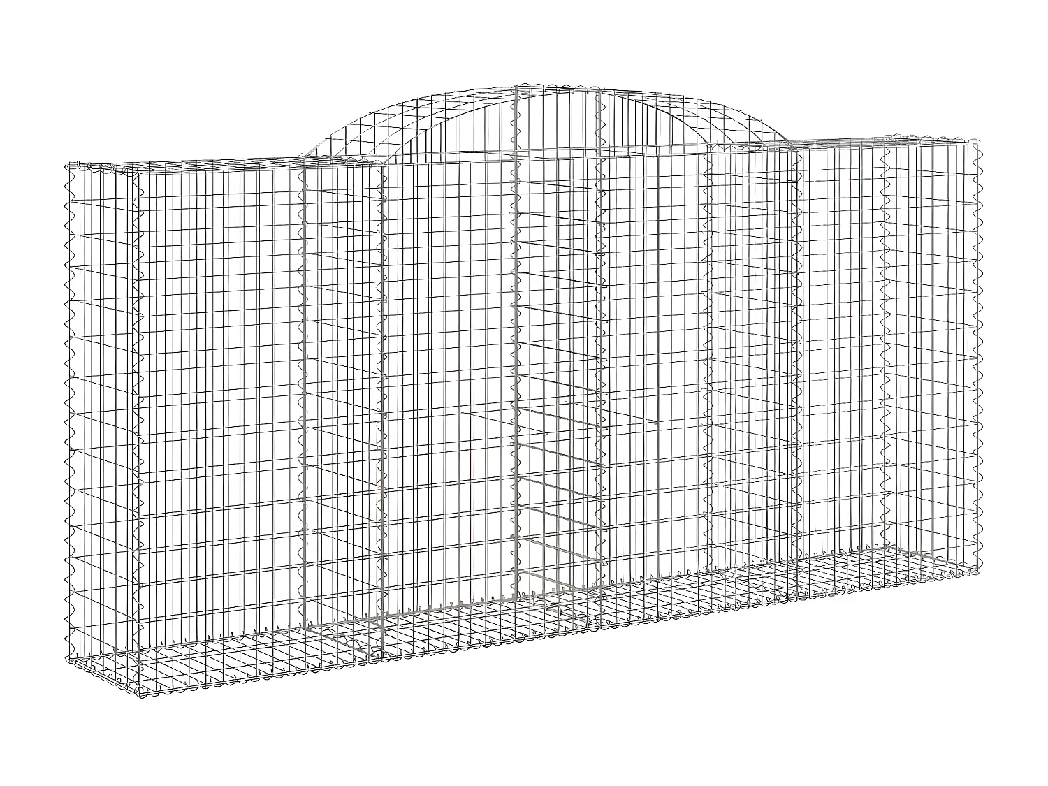 Panier de gabions arqué 300x50x140/160 cm Fer galvanisé WVGQ7683